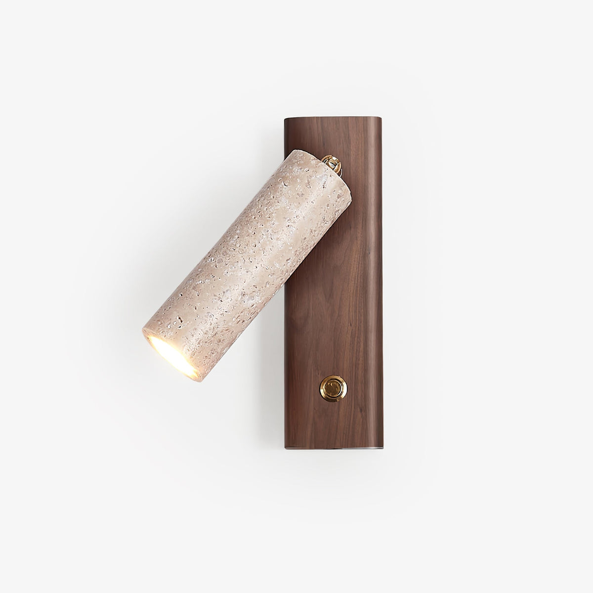 Valeaya cylindrisk travertinvæglampe med spotlight