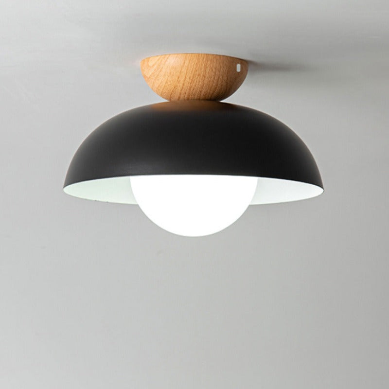 Muto nordisk pendellampa eller plafond i svart trä och metall för kök och balkong