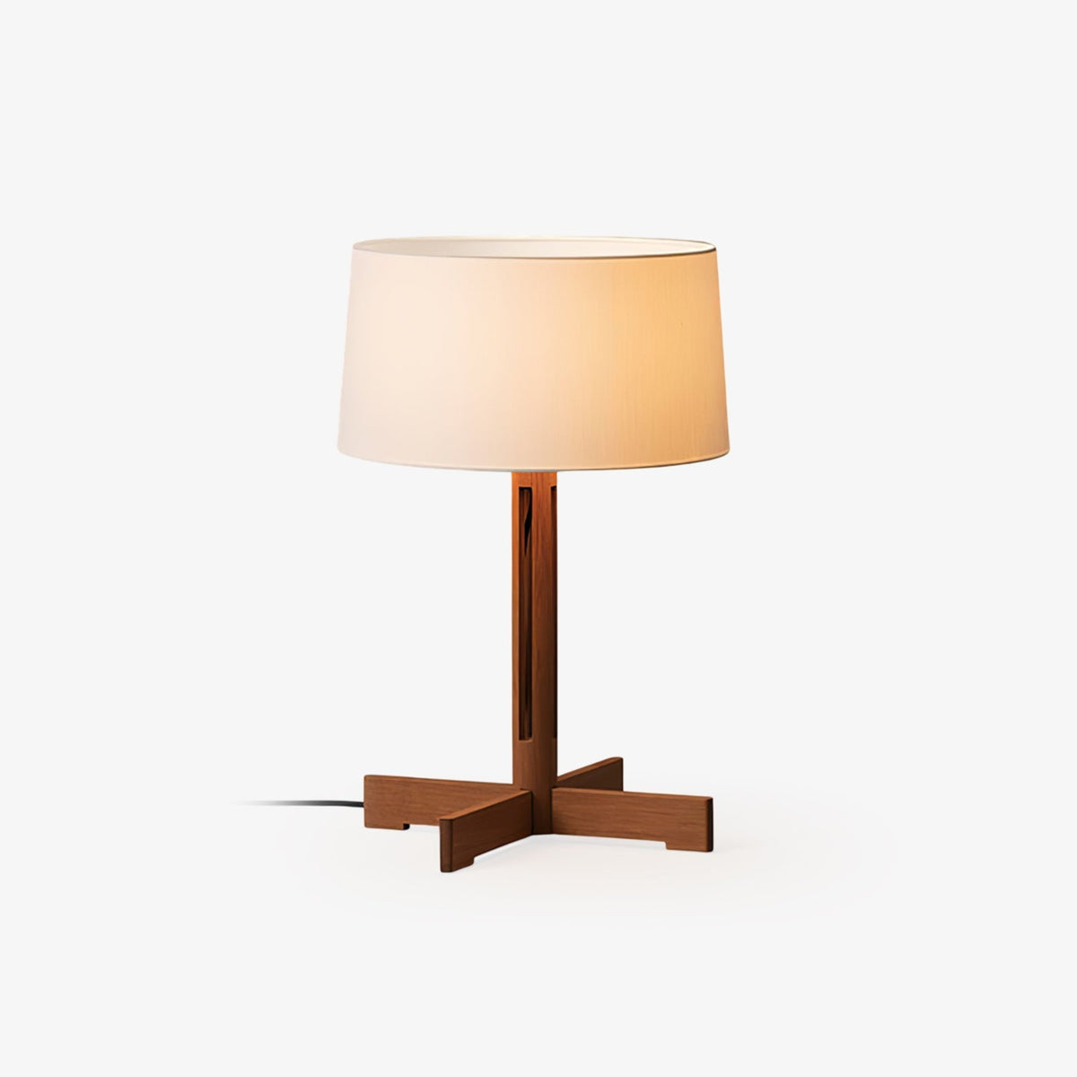 Candeeiro de mesa Rinivena em madeira e tecido Contemporary