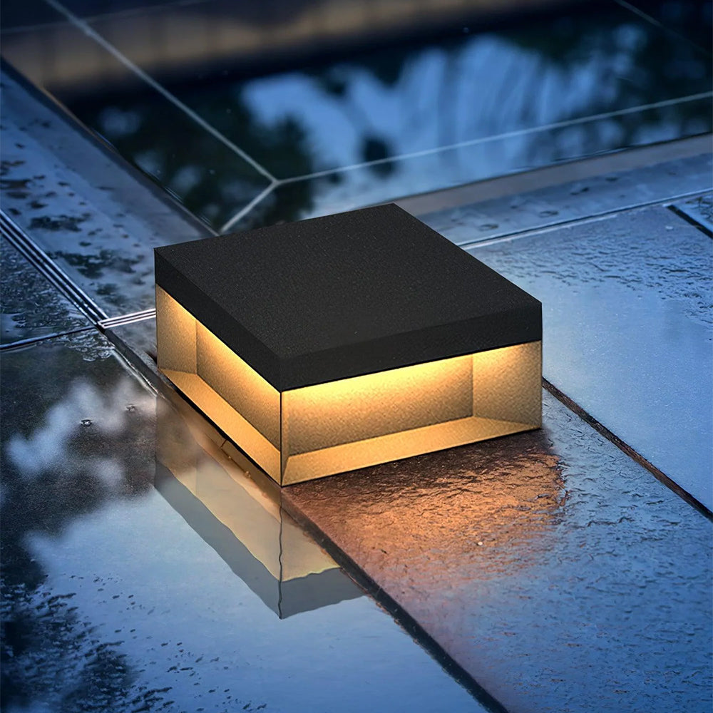 Candeeiros de pé Lenovae para exterior, modernos, quadrados e solares