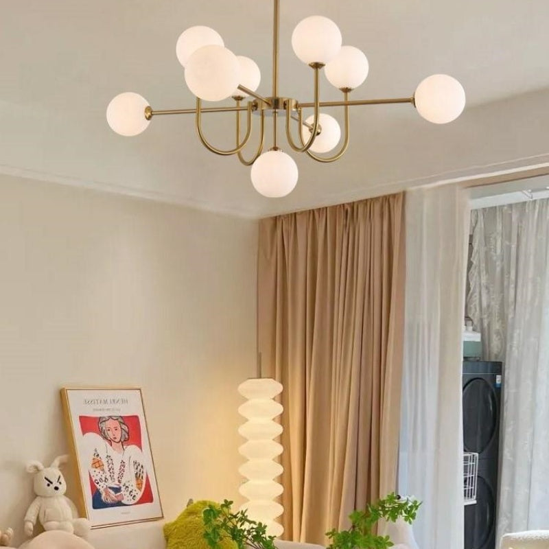 Valentina Modern LED Chandelier Gold Glass Living/Dining Room/Bedroom