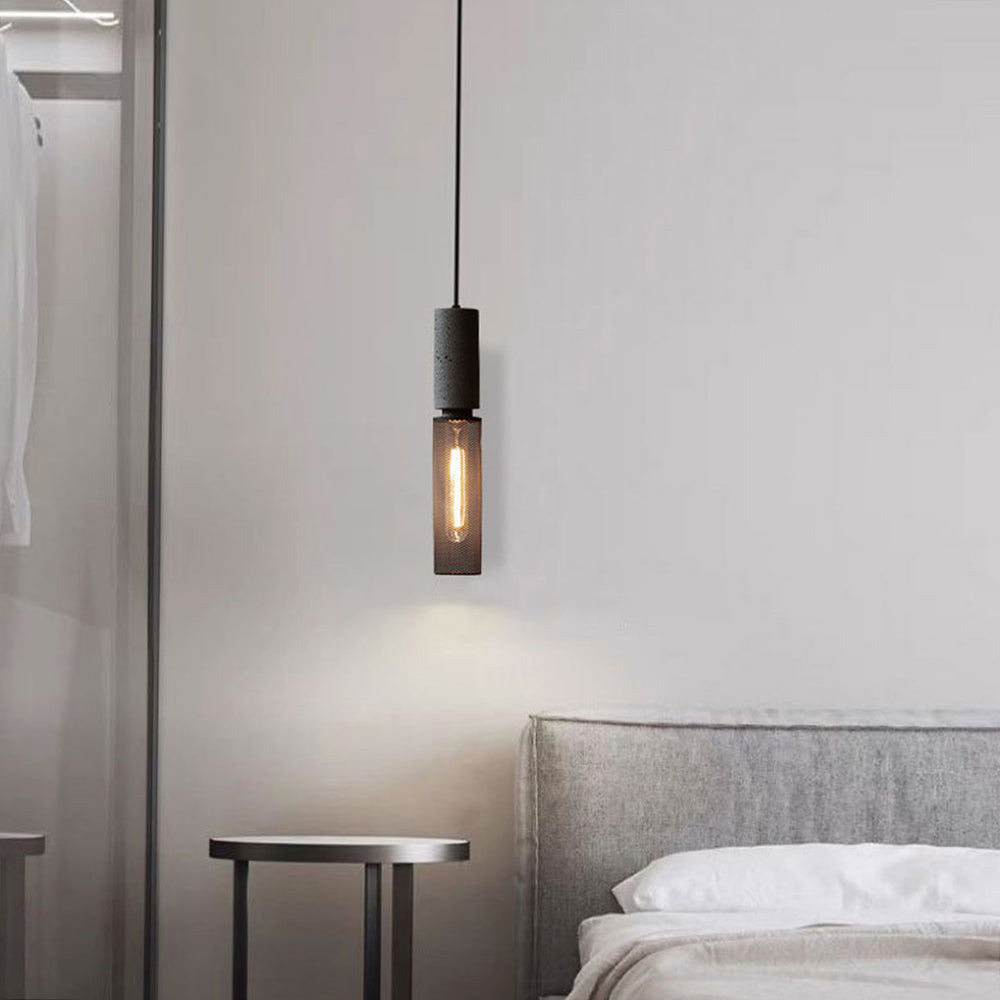Xenith Industrial Cylindrical Pendant Light, Cement