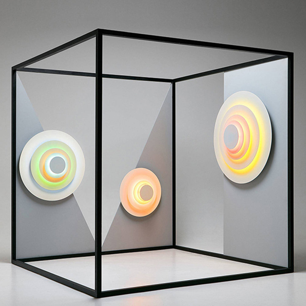 Candeeiro de parede Aria circular 3 em 1, LED colorido
