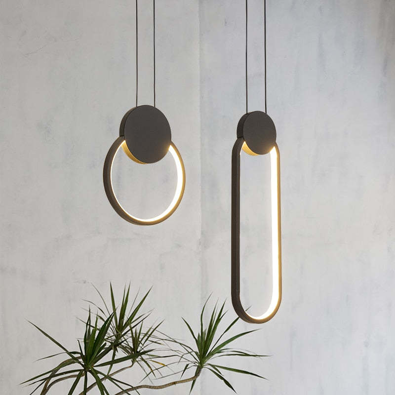 Kori Modern LED Pendant Light Black/White Living Room