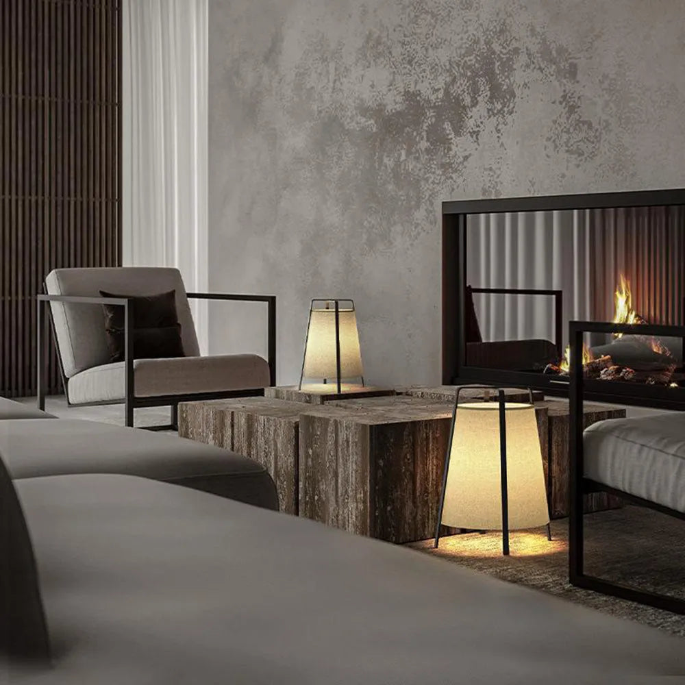 Ritta modern minimalistisk golvlampa i tyg, L/S