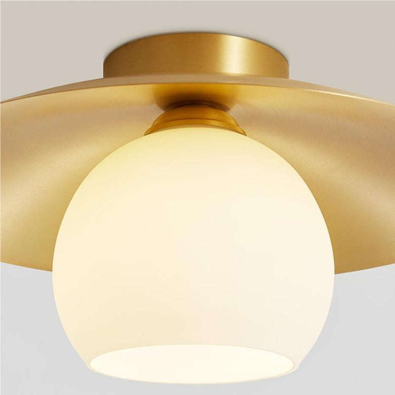 Arisha nordisk retro LED-loftlampe i metal og glas til gang