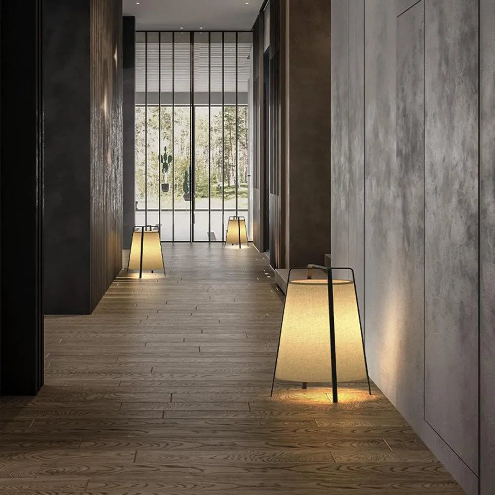Ritta modern minimalistisk golvlampa i tyg, L/S