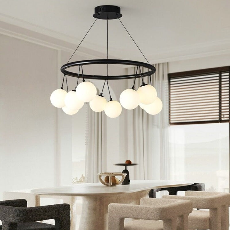 Valentina Nordic LED Chandelier Black Metal/Glass Dining/Living Room/Bedroom