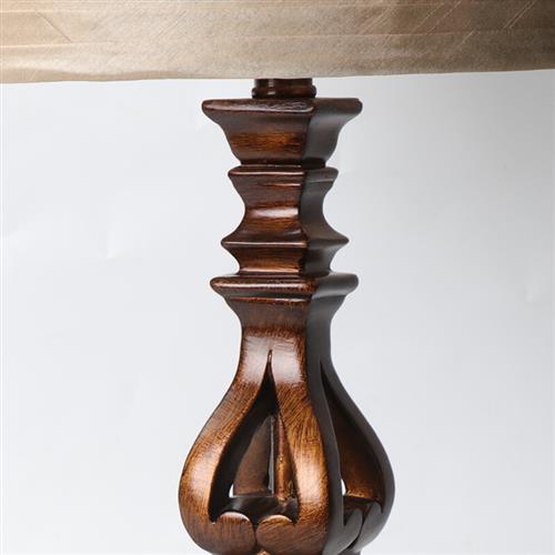 Eryn Vintage Resin/Fabric Standing Floor Lamp, Brown