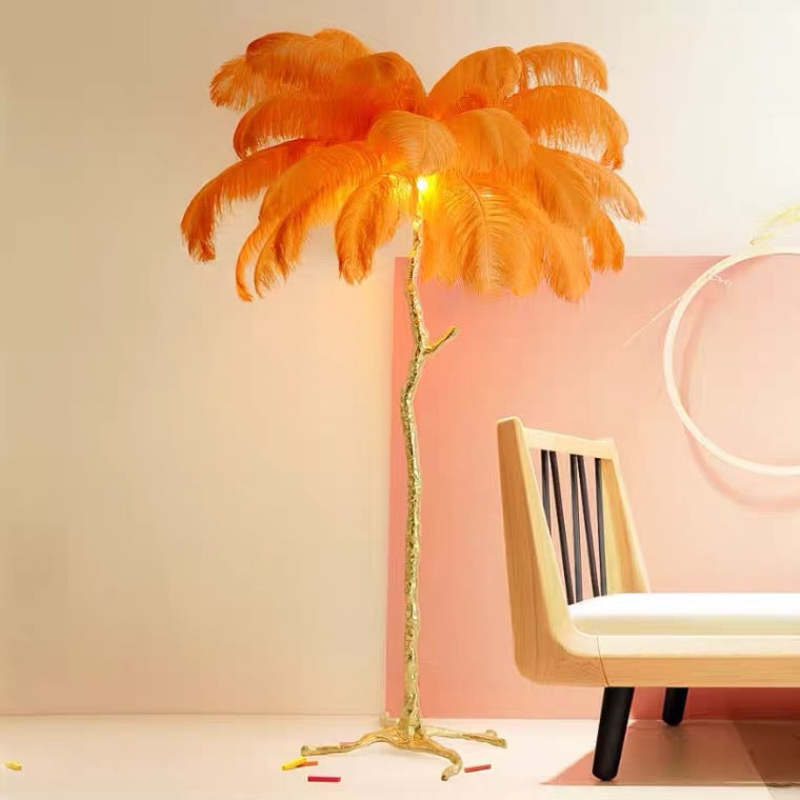Salenor Nordic Luxury Unique Ostrich Feather Floor Lamp/Table Lamp