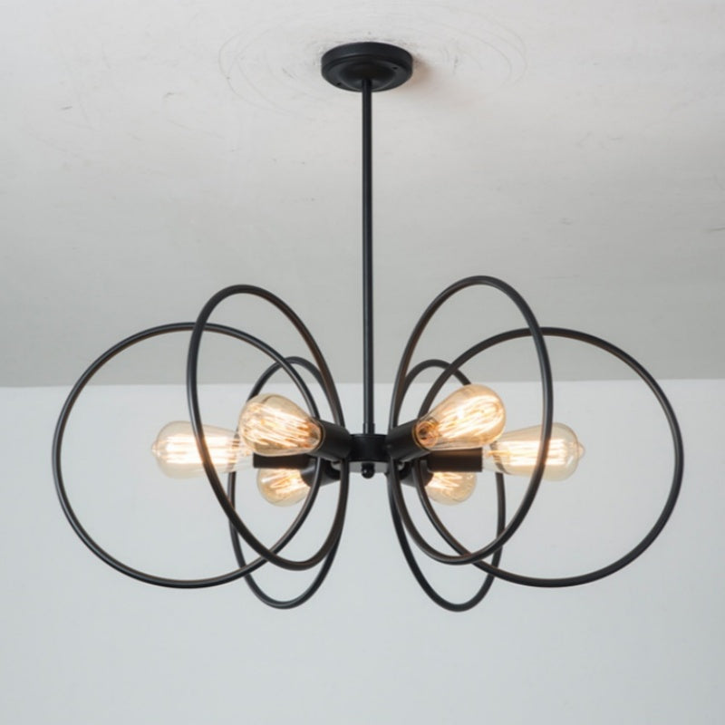 Candeeiro de teto LED industrial Alessio, metal preto, sala/quarto