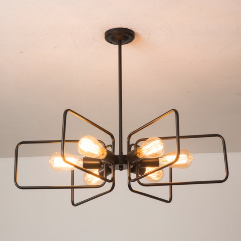 Candeeiro de teto LED industrial Alessio, metal preto, sala/quarto