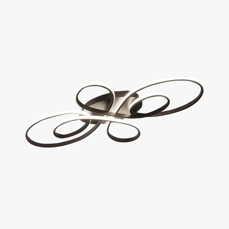 Rori Modern LED Multi Rings Flush Mount Ceiling Light, Brown/White