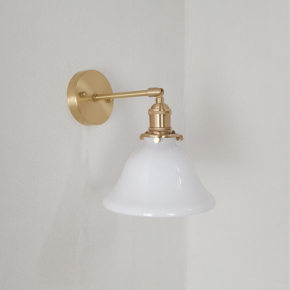 Tiffany vintage sammenfoldelig væglampe, grøn/hvid