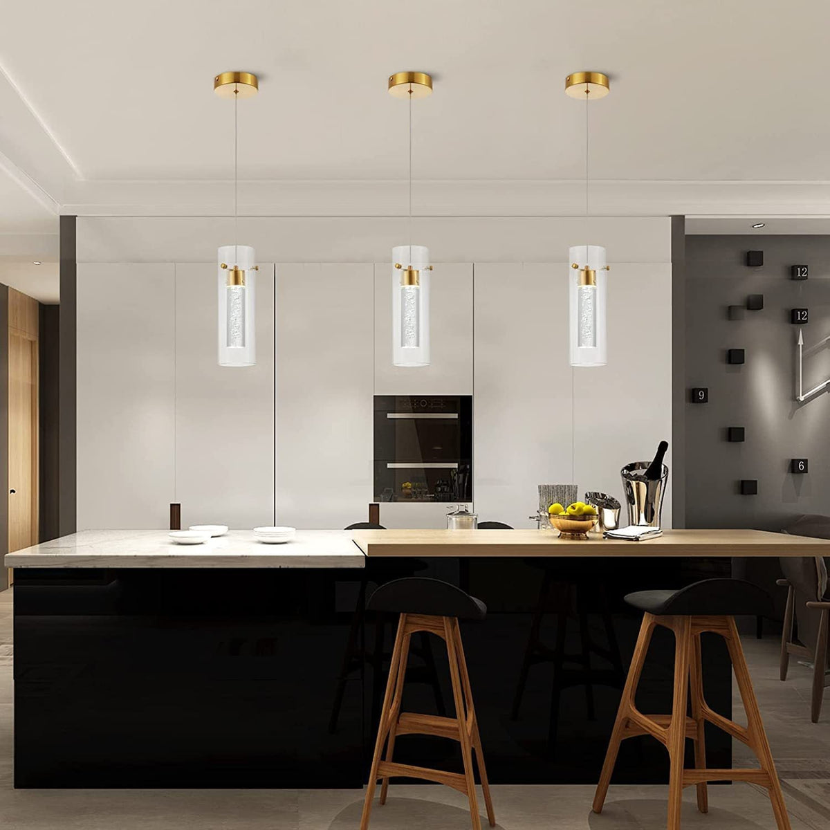 Arisha Glass Pendant Light Cluster Brass Modern Dimmable