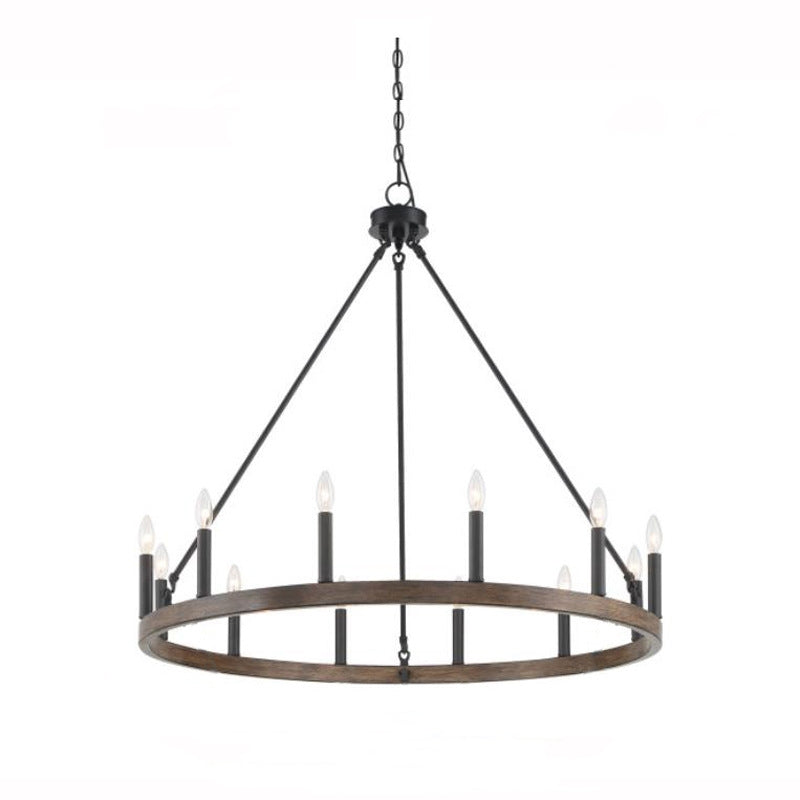 Silva moderni teollisuustyylinen LED-kattokruunu, musta metalli, olohuone