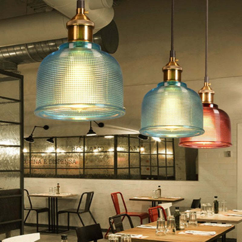 Valentina art deco-pendellamper i farvet glas