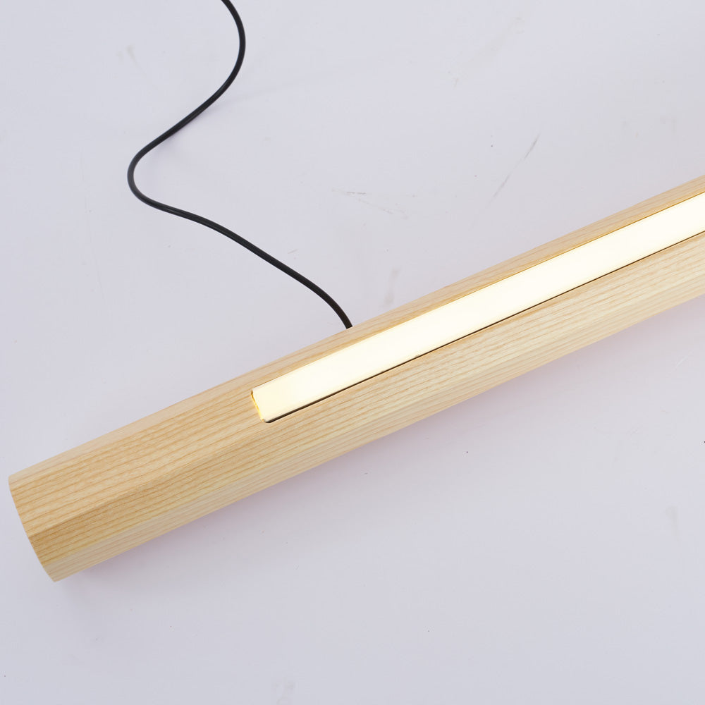 Ozawa minimalistisk lineær gulvlampe, træ, stue