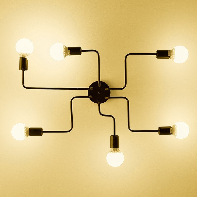 Arisha Vintage Modern Minimalist Industrial Metal Black Ceiling Lamp