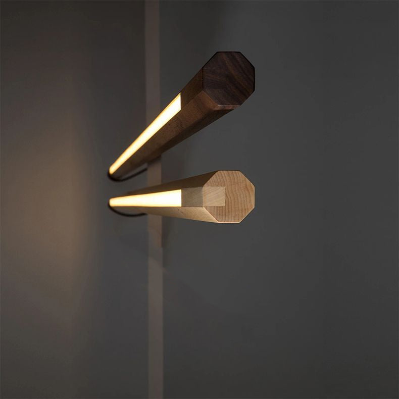 Ozawa minimalistisk lineær gulvlampe, træ, stue