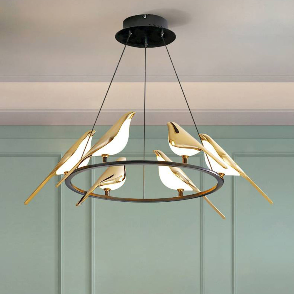 Arisha modern fågelpendellampa, guld och svart, 2 utföranden