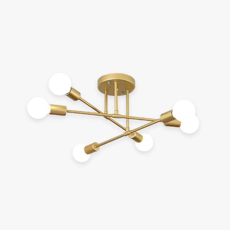 Lunil Modern Flush Mount Ceiling Light, Gold & Black