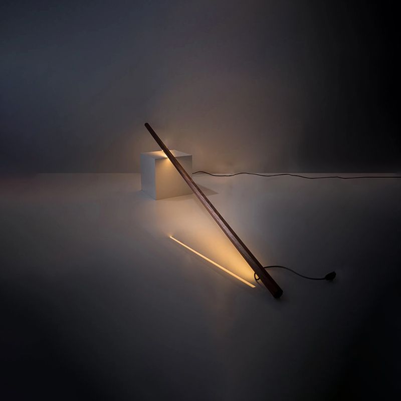 Ozawa minimalistisk lineær gulvlampe, træ, stue