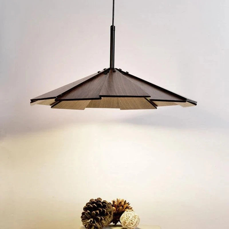 Ritta vintage LED-pendellampe i valnøddetræ til soveværelset/baren/tesalonen
