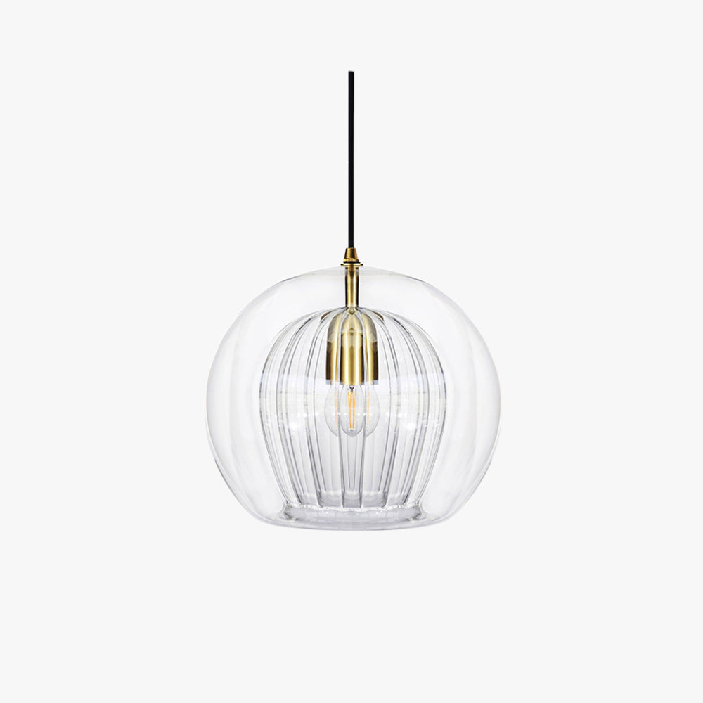 Althio pendellampe globusformet glas klar/ravfarvet