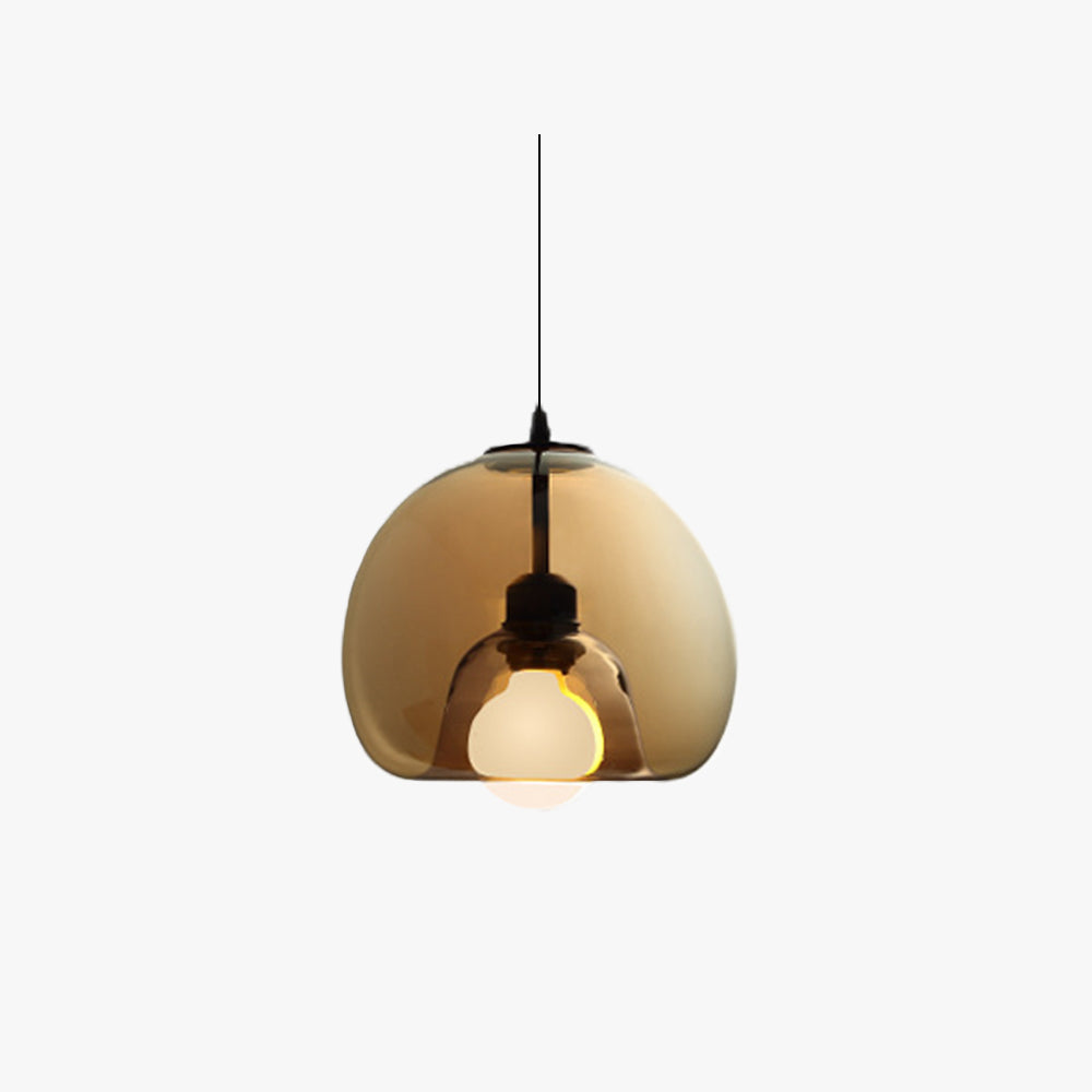 Norvia pendellampe globusformet glas rav/røggrå