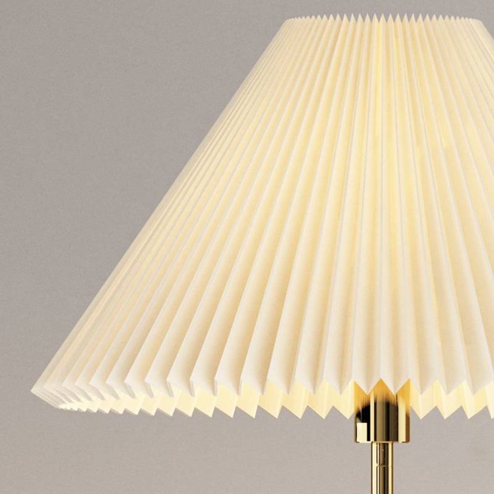 Ozawa enkel valnød/metal/stof bord-/gulvlampe, stue