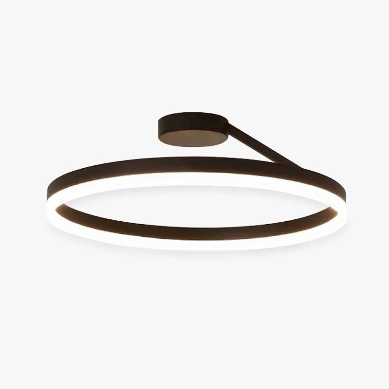 Solinor Modern Circle Flush Mount Ceiling Light, Black & White