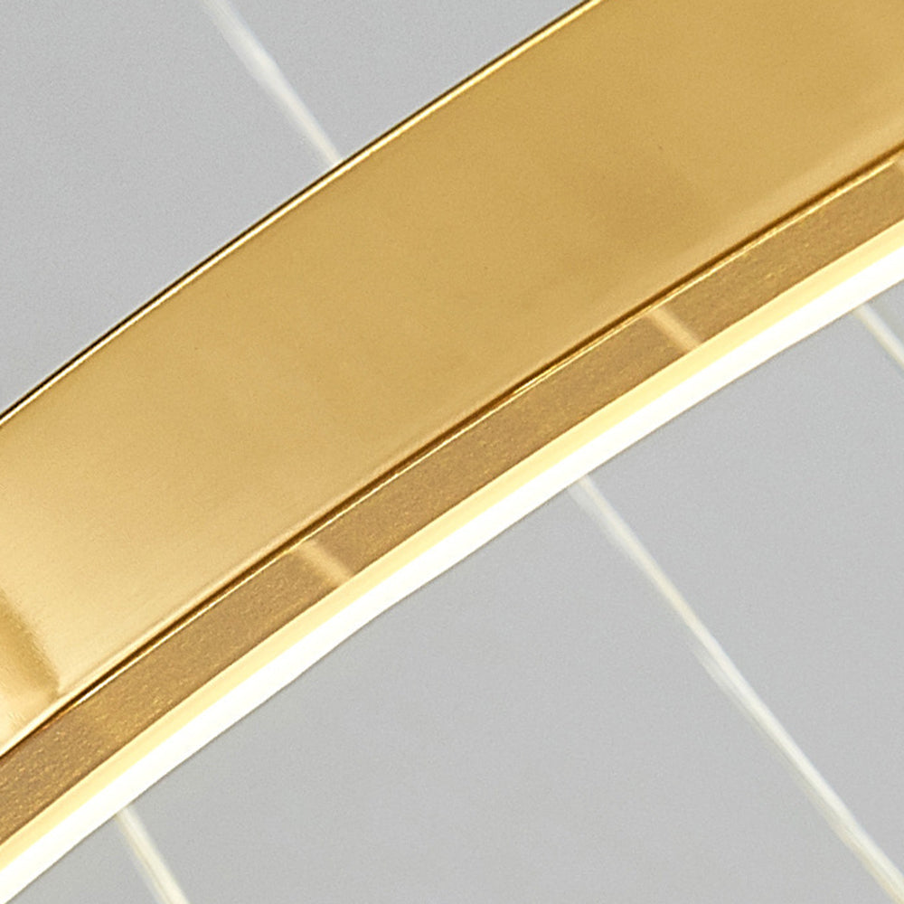 Arisha minimalistisk ringformad taklampa i metall, guld, vardagsrum