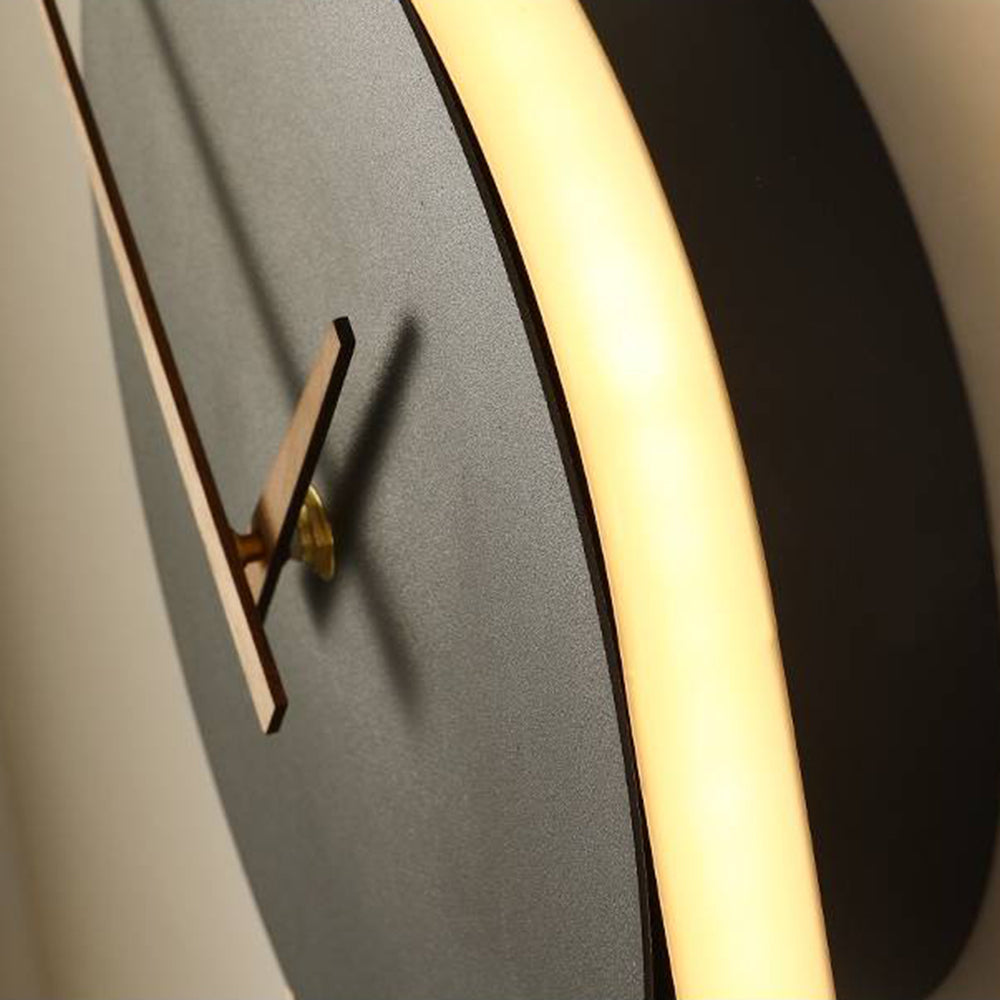 Arisha Nordic Clock Wall Lamp, Gold & Black