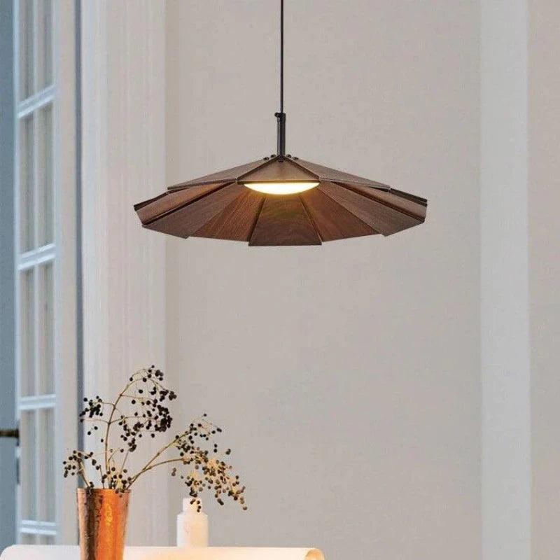 Ritta vintage LED-pendellampe i valnøddetræ til soveværelset/baren/tesalonen