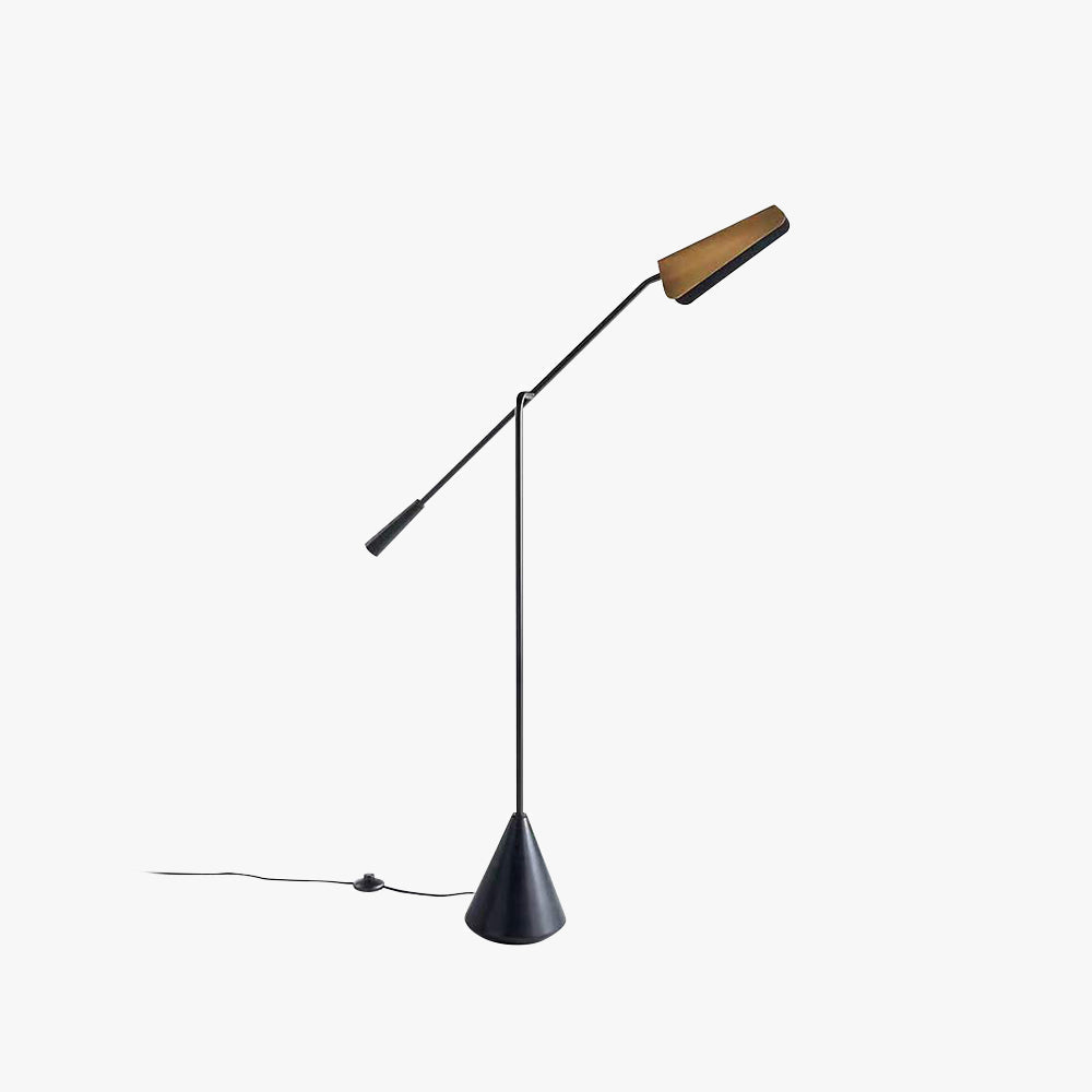 Salgado Minimalist Triangle Head LED Floor Lamp, Marble & Metal