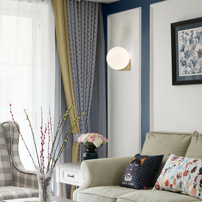 Valentina Indoor Wall Lamp Glass Brass&White Living Room Bedroom