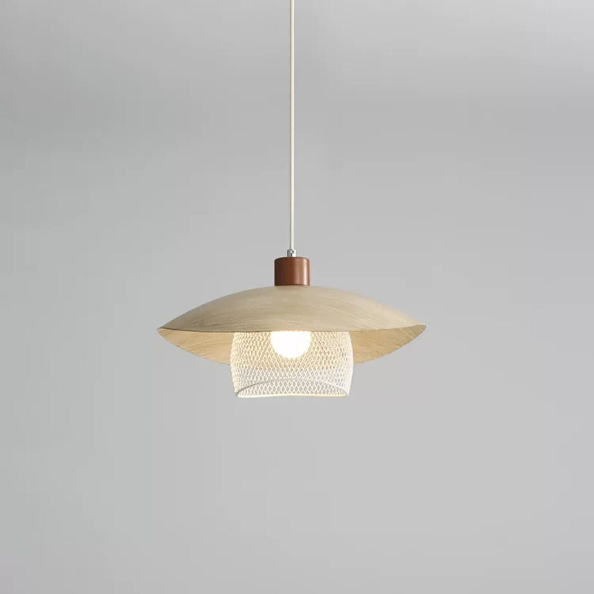 Arisha Modern LED Pendant Light Beige/Green/Wood Dining Room