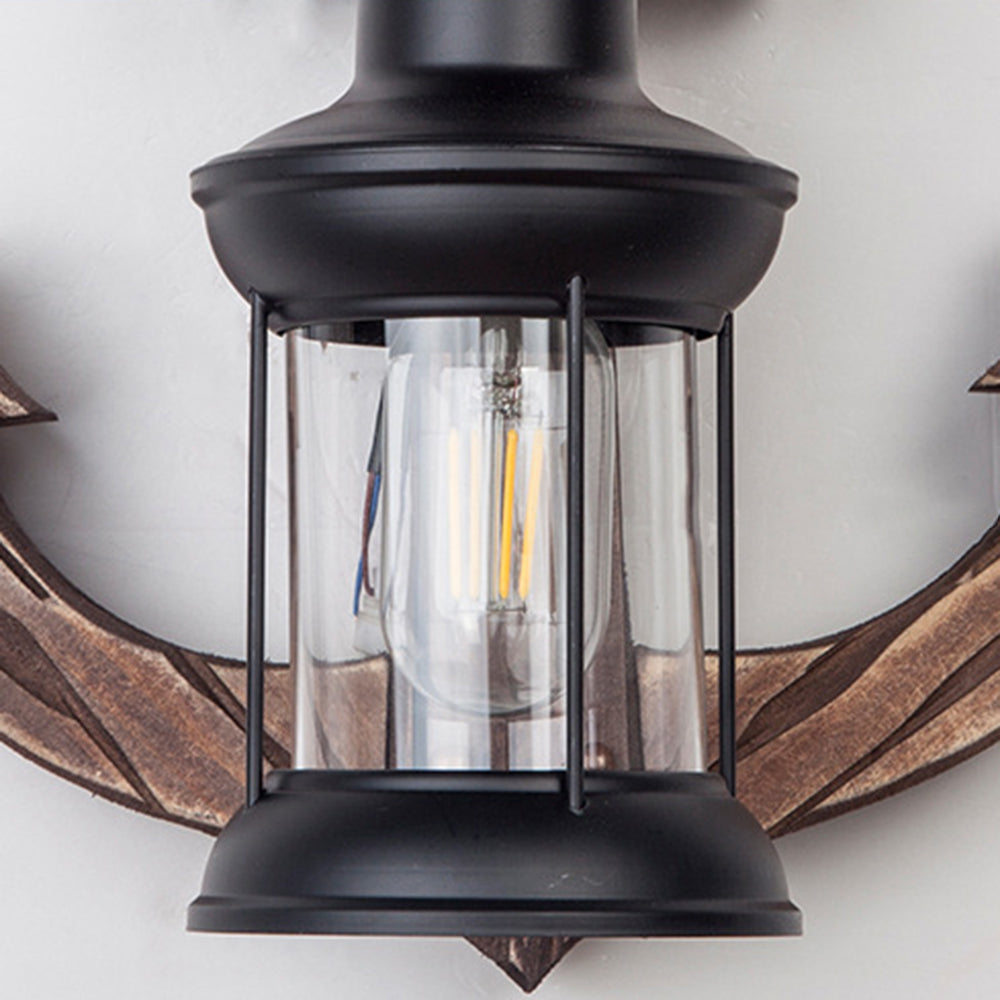 Epoch Anchor Lantern Wall Lamp, Vintage/Antique, Wood, Bedroom