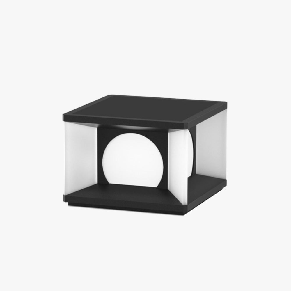 Aria Candeeiro exterior moderno quadrado em metal, tipo poste
