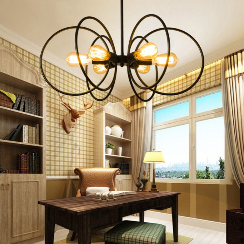 Candeeiro de teto LED industrial Alessio, metal preto, sala/quarto