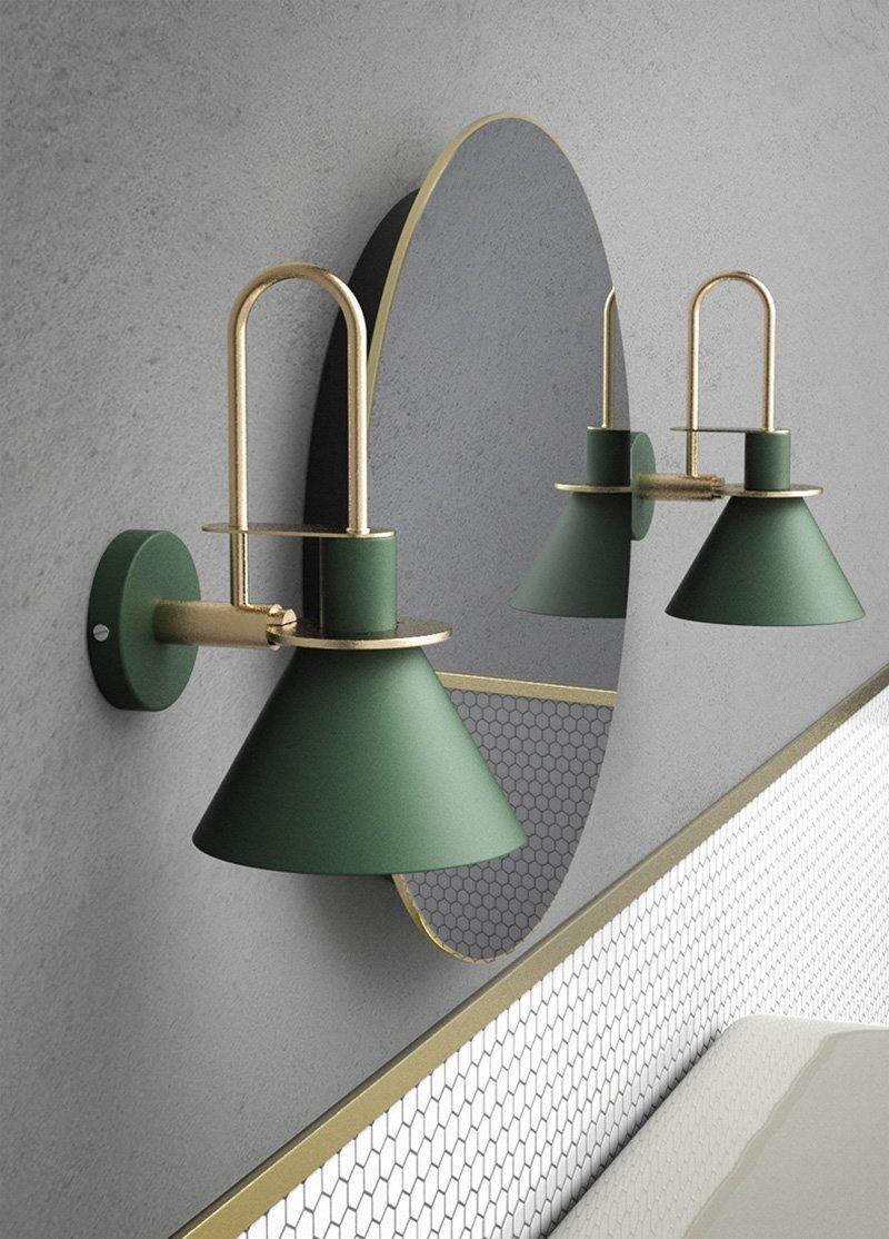 Solerine minimalistisk vägglampa i svart och guld