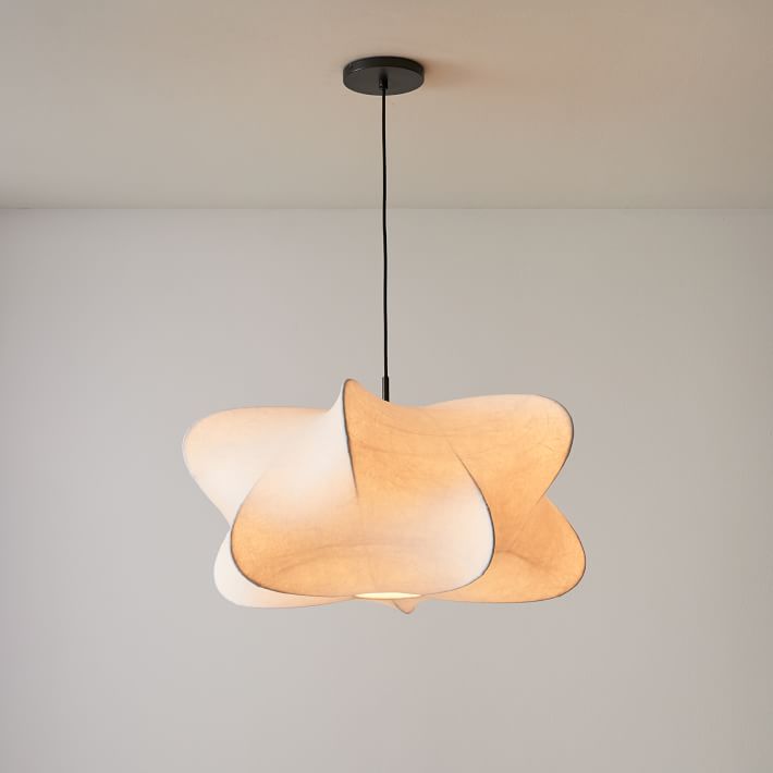 Candeeiro suspenso contemporâneo Luxe em seda