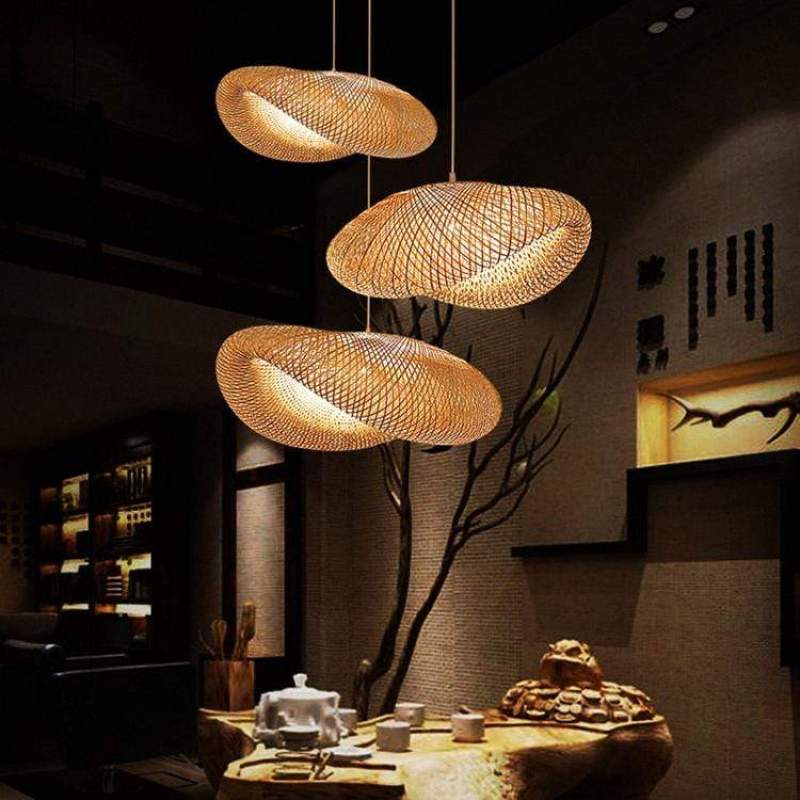Veltrix Pendant Light Natural Kitchen Island Bamboo