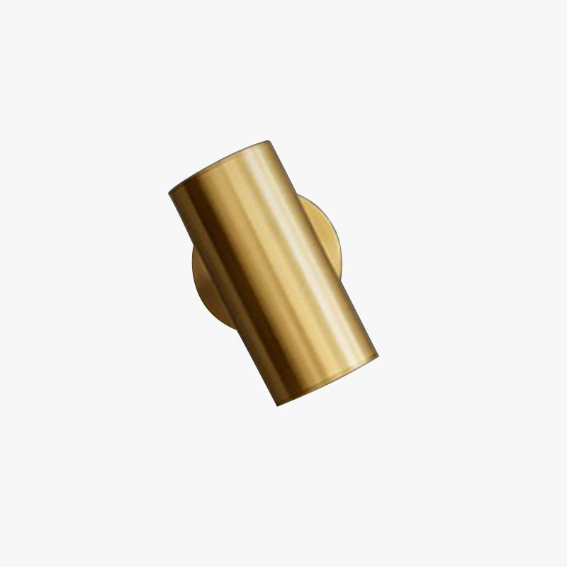Candeeiro de parede Aria moderno com foco cilíndrico, em metal, dourado/preto