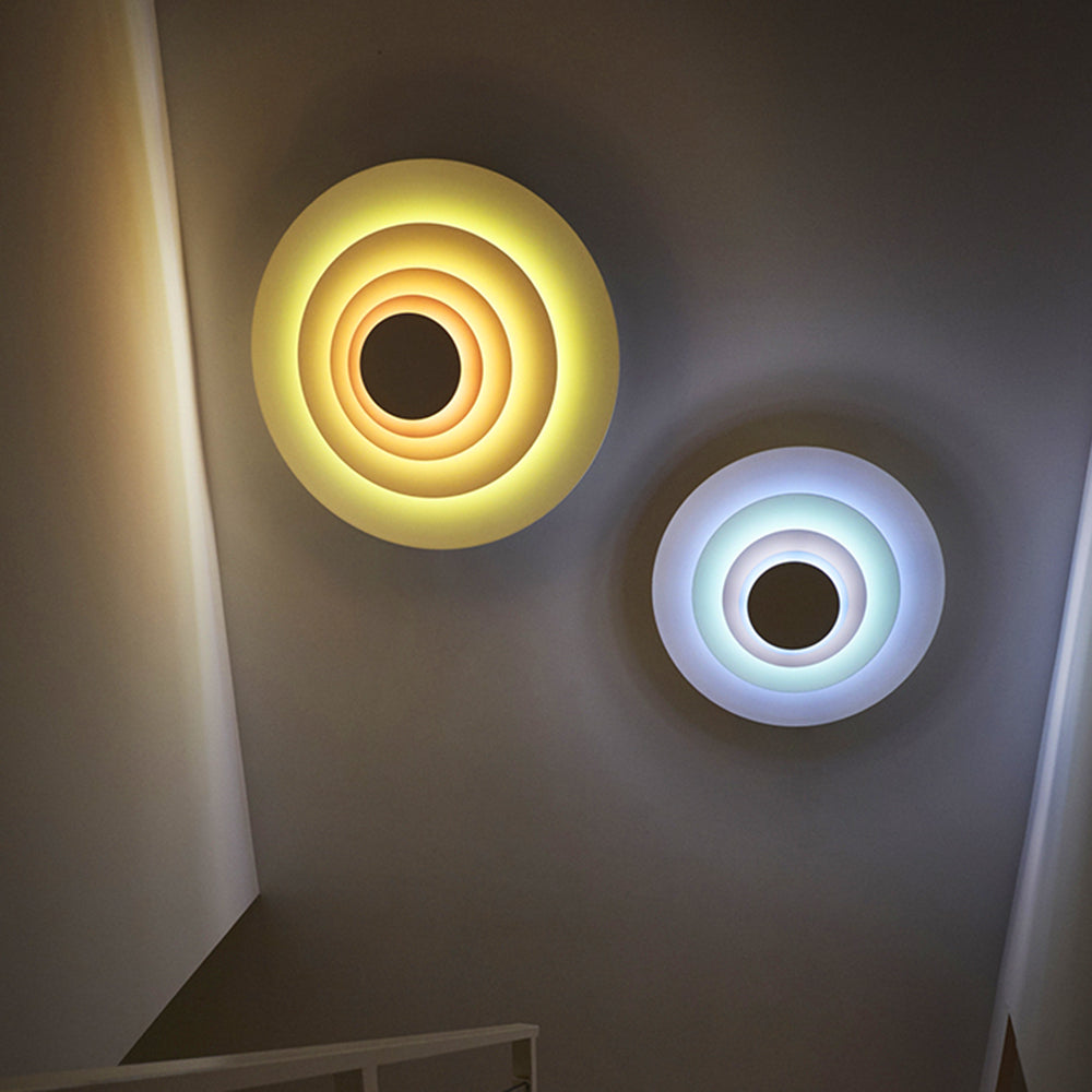 Candeeiro de parede Aria circular 3 em 1, LED colorido