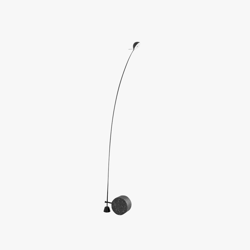 Salgado Nordic Grey Arc LED Floor Lamp, Marble & Metal