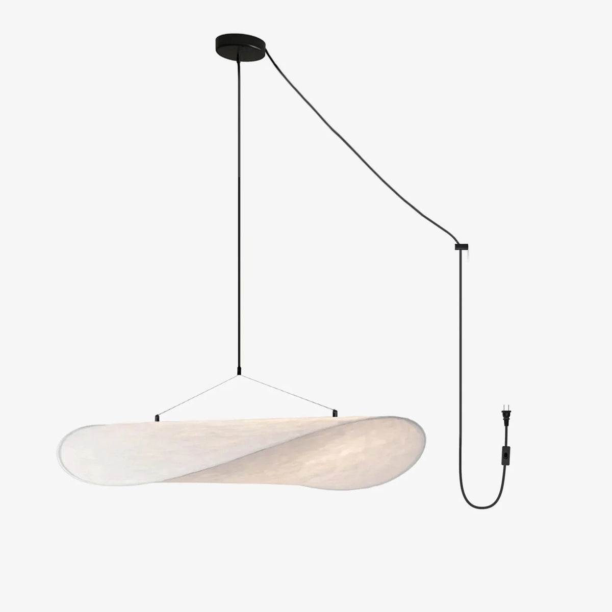 Candeeiro suspenso Twist contemporâneo com cabo decorativo