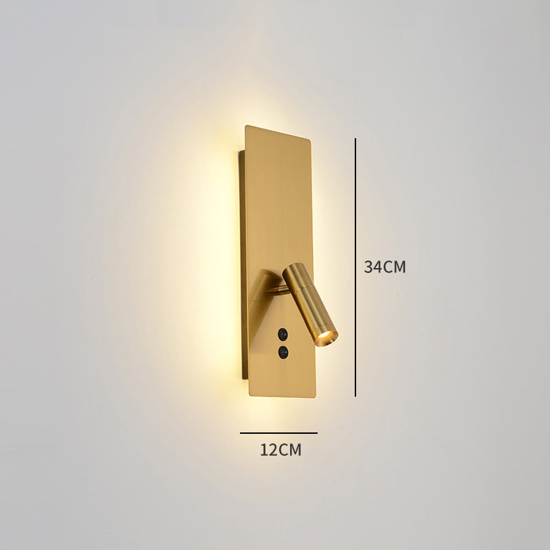 Ray modern ficklampsformad väggspotlight i metall, guld/svart/vit