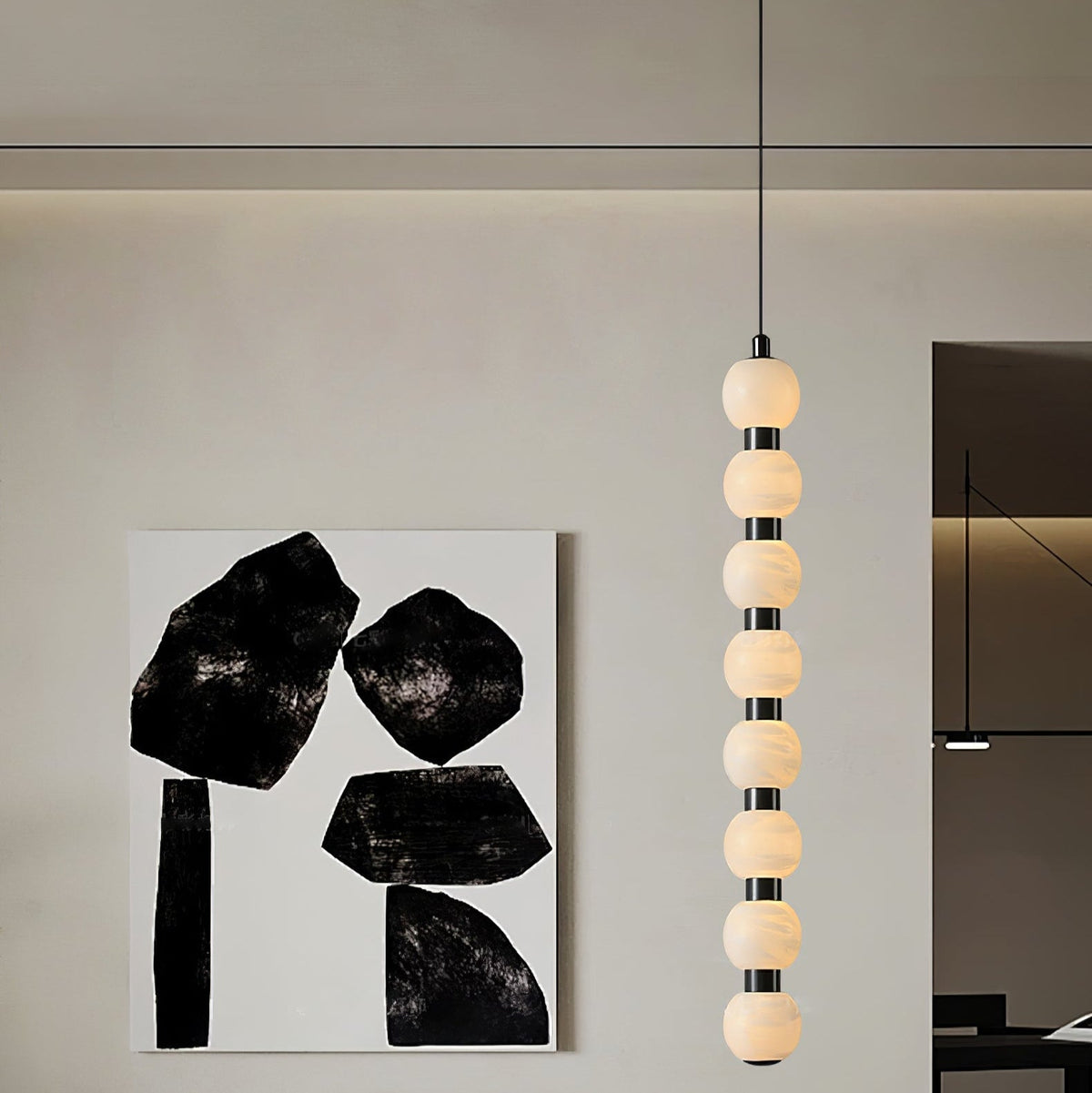 Albinaine moderne pendellampe i alabaster